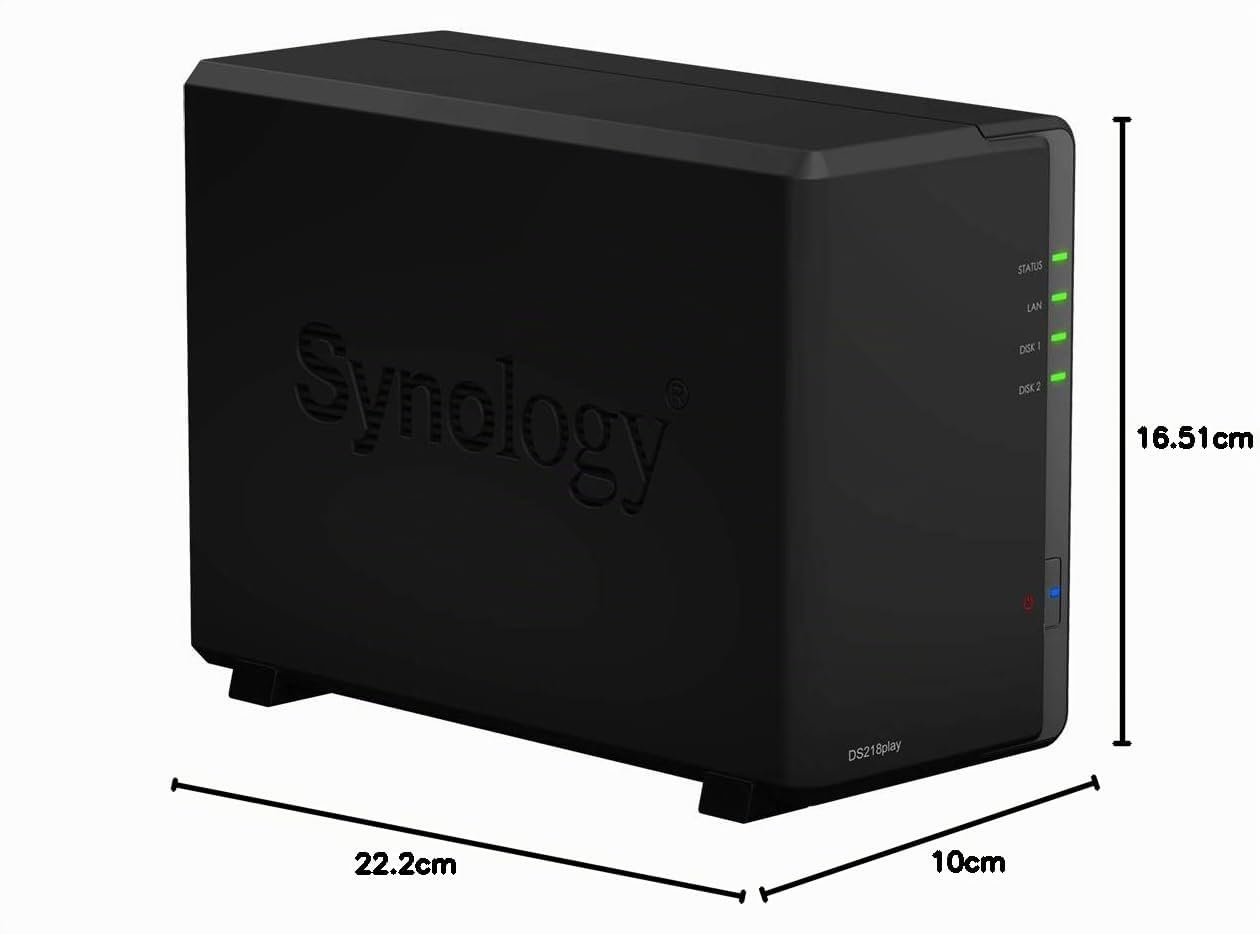 Synology DS218play 2 Bay Desktop NAS Enclosure : Amazon.it
